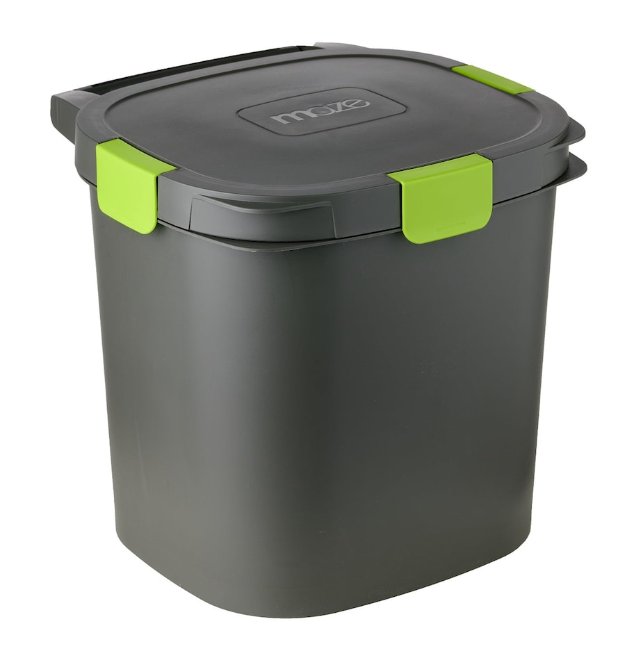 image 1 of Maze Twin Pack Bokashi Bin with 1kg Bokashi | Black | Black | One Size
