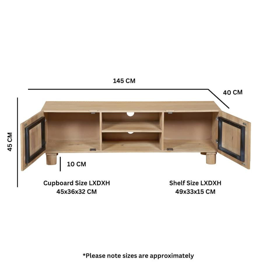 image 1 of Ajmer Solid Wood Tv Cabinet Brown
