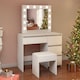 image 7 of Levede Dressing Table Vanity Set Stool Makeup LEDs Mirror Jewellery Organizer | White