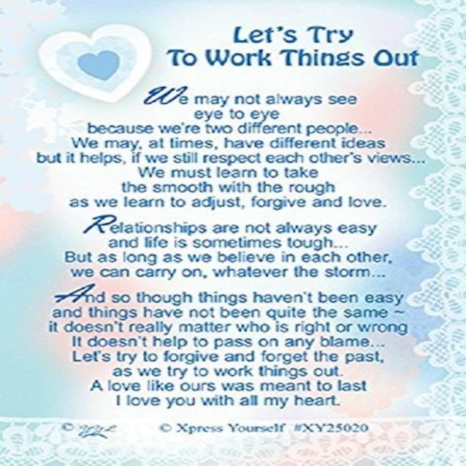 image 1 of Let's Try To Work Things Out Nice Verse Keepsake Wallet Purse Card