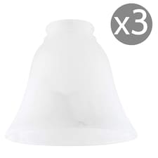 ValueLights 3 Pack White Taper Bell Shape Ceiling Pendant Shades | White