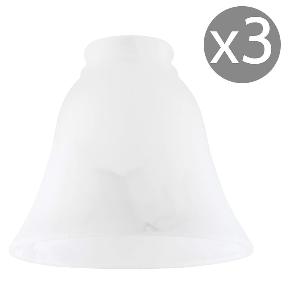 image 1 of ValueLights 3 Pack White Taper Bell Shape Ceiling Pendant Shades | White