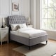 image 4 of 6ft Super King fabric upholstered,light grey,buttoned back,curved bed frame,bedstead