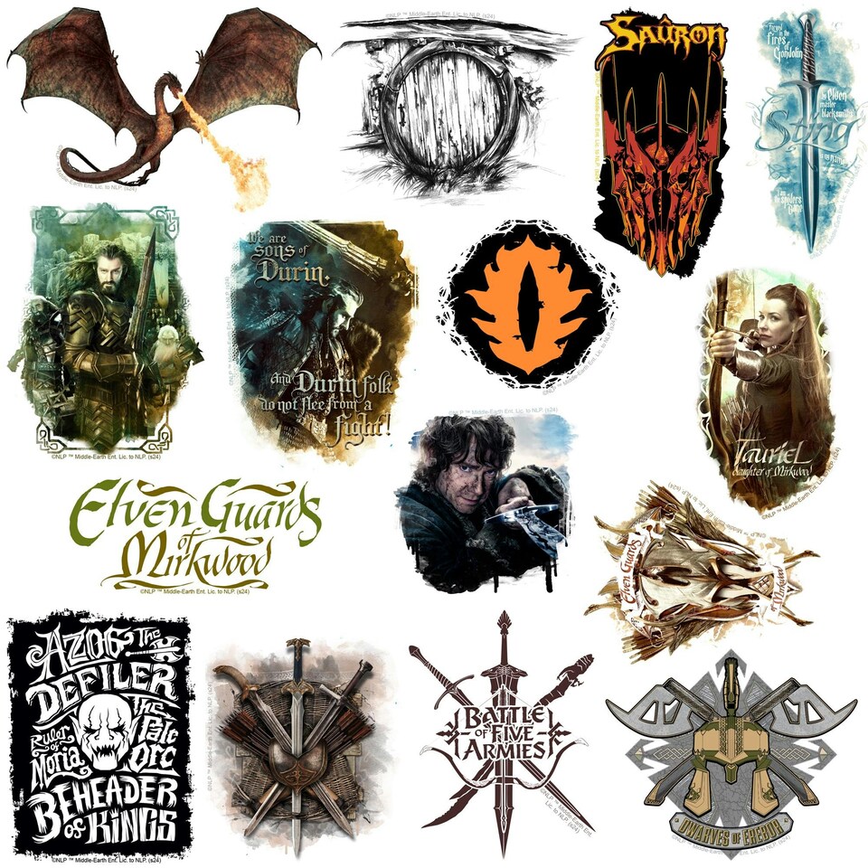image 1 of The Hobbit Deluxe Stickers (Pack of 50) - Multicoloured - One Size
