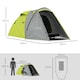 image 5 of Outsunny 2 Man Camping Tent with Living Area, 2000mm Waterproof, Yellow