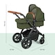 image 3 of Stomp Luxe 12pc Travel System with Cirrus i-Size Car Seat & ISOFIX Base, Carrycot, Reversible Seat, Rain Cover & More (Black/Woodland/Tan)