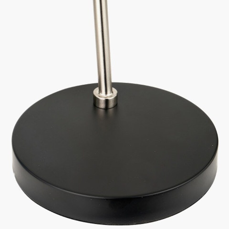 image 1 of Black and Brushed Silver Metal Table Lamp Black | Silver
