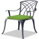 image 3 of Centurion Supports OSHOWA Luxurious Garden and Patio Table and 4 Large Chairs with Armrests Cast Aluminium Bistro Set - Grey with Green Cushions