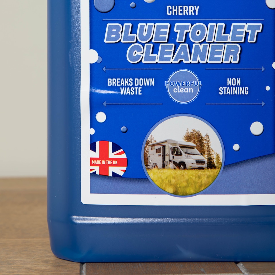 image 1 of 2.5 Litres Cherry Blue Toilet Waste Tank Cleaning Rinse Concentrate Fluid