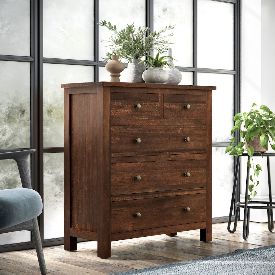 image 1 of Duchy Acacia 2 over 3 Chest of Drawers - Fully Assembled By Roseland Furniture