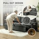 image 4 of HOMCOM Pull Out Sofa Bed L Shape w/ Reversible Chaise Dark Grey Grey