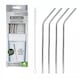 image 2 of Stainless Steel Reusable Drinking Straws with Cleaning Brush - Pack of 4