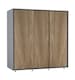 image 1 of 120cm 3 Sliding Doors Children Kids Wardrobe Bedroom Storage Closet Hanging Rail | Multi | Grey with Oak Doors | 1
