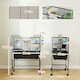 image 7 of PawHut Hamster Cage, 3 Tier Gerbil Cage on Wheels with Storage Shelf