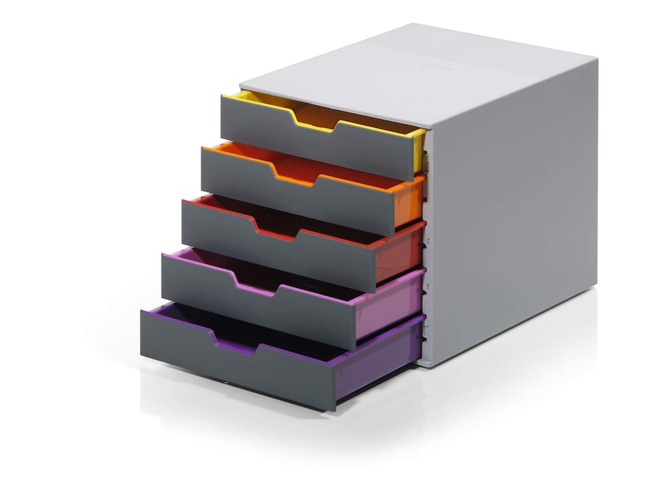image 1 of Durable VARICOLOR Desktop Organiser 5 Drawer Colour Coded Modular Storage | A4+
