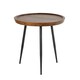 image 1 of Small Coffee Table Round Rustic Solid Mango Wood Living Room Furniture Unit Brown