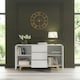 image 4 of White Sideboard with Diamond Pattern Fronts and Gold Legs – 140cm White