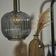 image 1 of ValueLights Brushed Chrome Ceiling Light With Ribbed Smoked Glass Shade