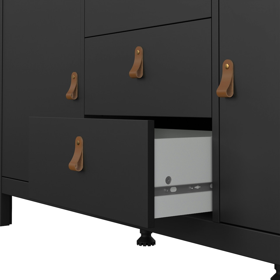 image 1 of Barcelona Sideboard 2 Doors 3 Drawers in Matt Black