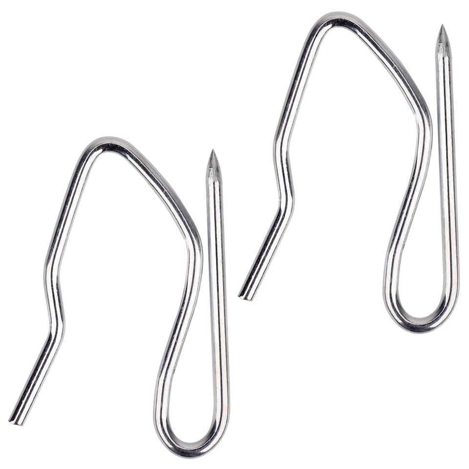 image 1 of Silver Drapery Pin Hooks, Metal Curtain Hooks - 50pcs