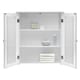 image 4 of Teamson Home Bathroom Wall Cabinet 2 Glass Doors White Connor
