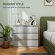 image 3 of HOMCOM Chest of Drawers, 3 Drawer Storage Cabinet Unit for Bedroom, Grey Grey