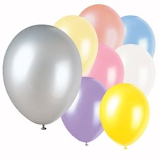 Assorted Colour Plain Biodegradable Latex Balloons 30cm / 12 in - Pack of 8