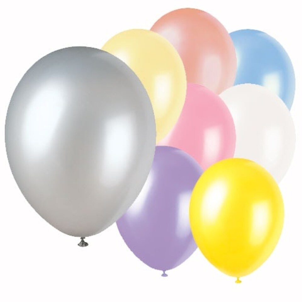 Assorted Colour Plain Biodegradable Latex Balloons 30cm / 12 in - Pack of 8