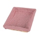 image 2 of Red Checked Lined Flat Rectangular Wicker Tray | Red | Red | One Size