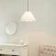 image 2 of ValueLights Florie Natural Linen Small Tapered Lamp Shade with Scallop Pink Trim