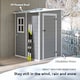 image 3 of Outsunny 4 x 5FT Plastic Garden Shed with Floor, Lean to Outdoor Storage Shed, Lockable Tool Storage House with Window, Vent and Plastic Roof, Grey