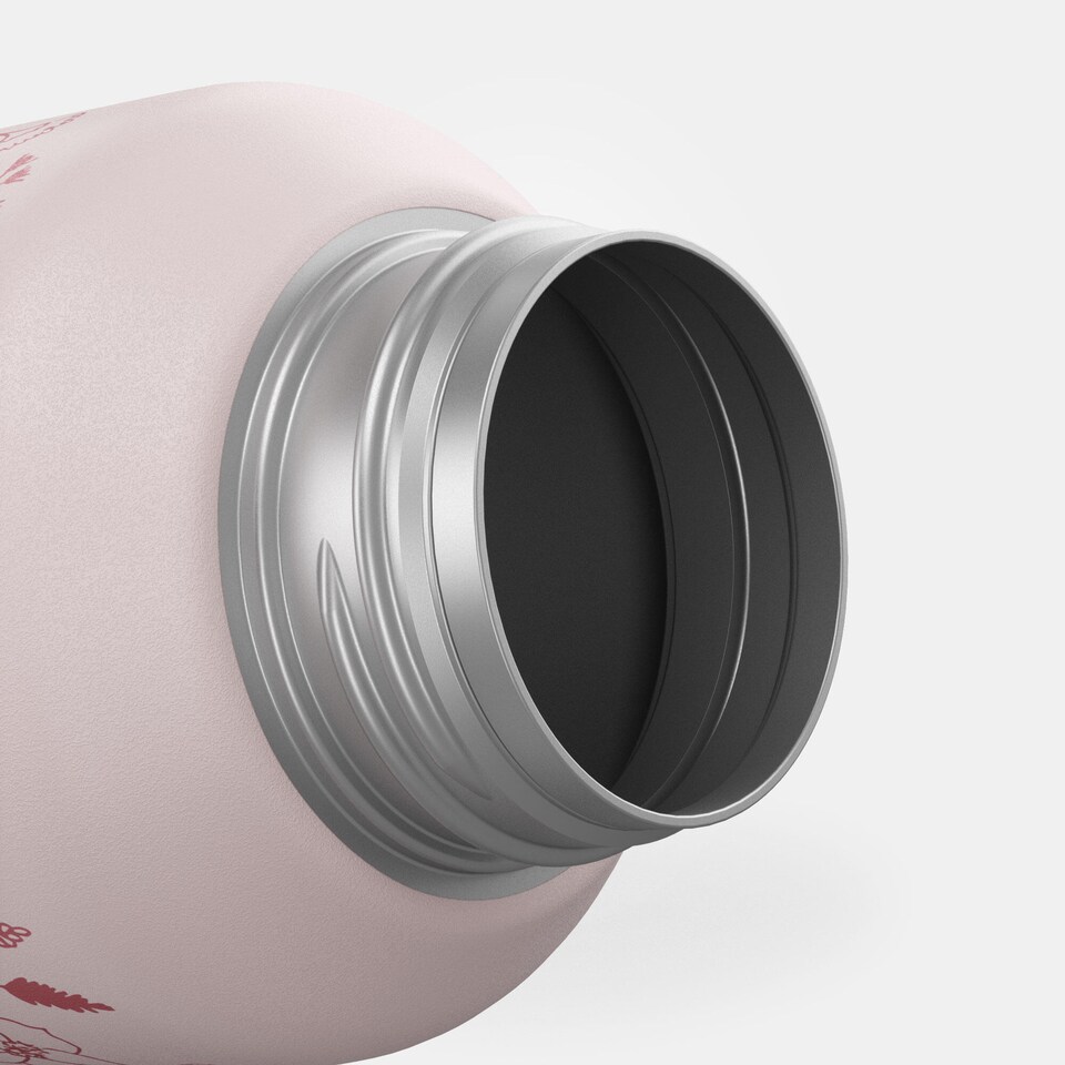 image 1 of Decathlon 0.6 L kids’ stainless steel water flask 500 with instant stopper for hiking