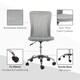 image 4 of Vinsetto Office Chair, Armless Desk Chair, Adjustable Computer Swivel Chair with Rolling Wheels and Mesh Back for Home Work Study, Grey