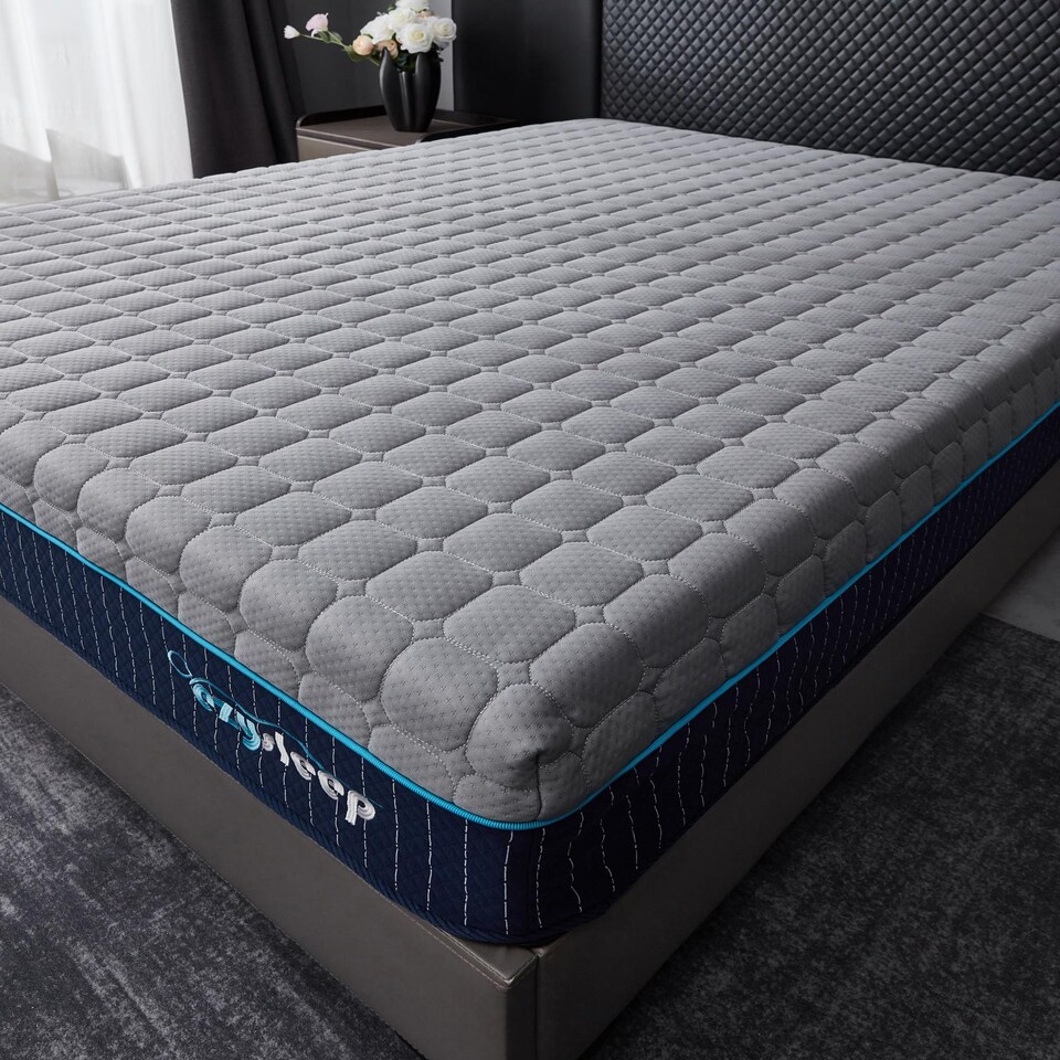 image 1 of Ezysleep Halo 24cm Memory Foam Mattress Hypoallergenic  Medium Comfort Breathable Quilted Sleep Surface