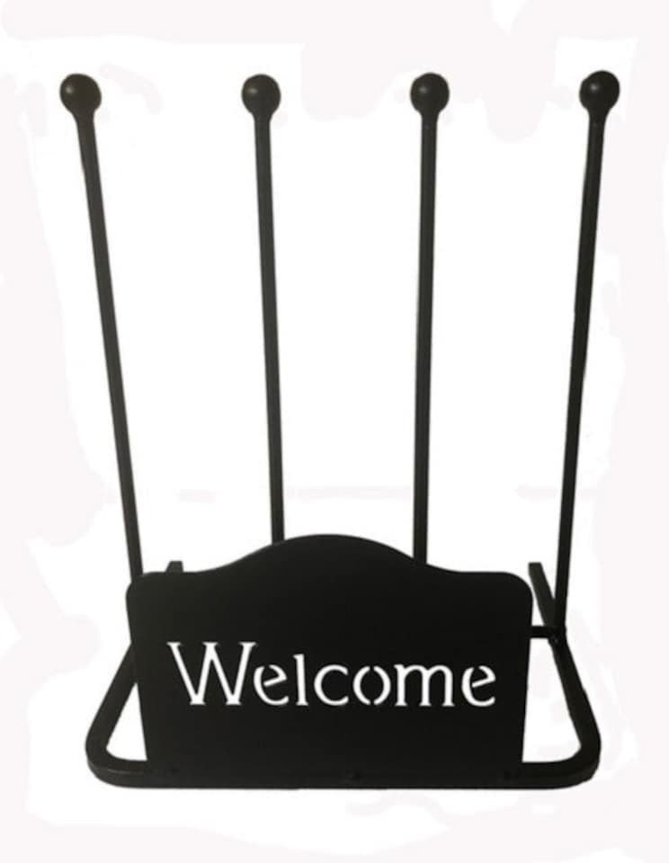 2 Pair Boot Rack - Welcome - Steel - L29 x W39 x H48 cm - Black Black | Black