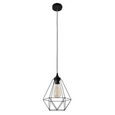 Karo Wire Frame Pendant Ceiling Light Black 24cm