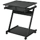 image 1 of HOMCOM Movable Computer Desk with 4 Moving Wheels Sliding Keyboard Tray Black