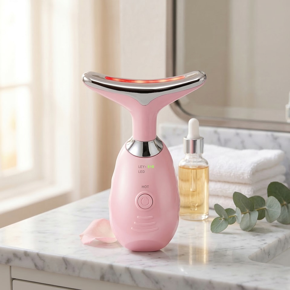 image 1 of Erth Skin London Age -Defying Face And Neck Massager Pink