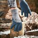 image 2 of Primrose 2 Pairs Thermal Extra Grip Gardening Gloves Latex All Purpose Oxford Blue Large