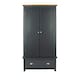 image 3 of Dunkeld Two Door Wardrobe with Midnight Blue and Antique Oak Effect Finish - Drawer and Hanging Storage | Blue | Blue | One Size | 1