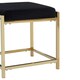 image 4 of Allure Black Velvet And Gold Finish Stool Black