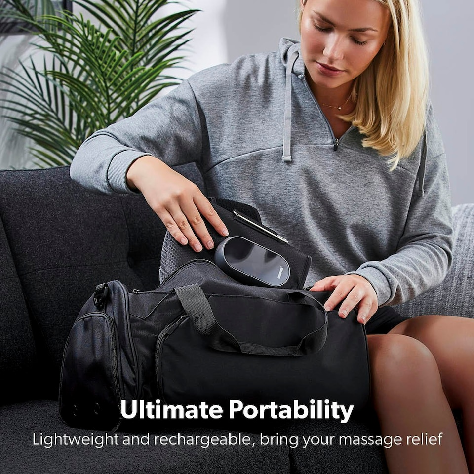 image 1 of GEEPAS 2-in-1 Knee and Calf Leg Massager with Heat