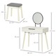 image 3 of HOMCOM Dressing Table Vanity Set Make Up Desk with Mirror & Stool White