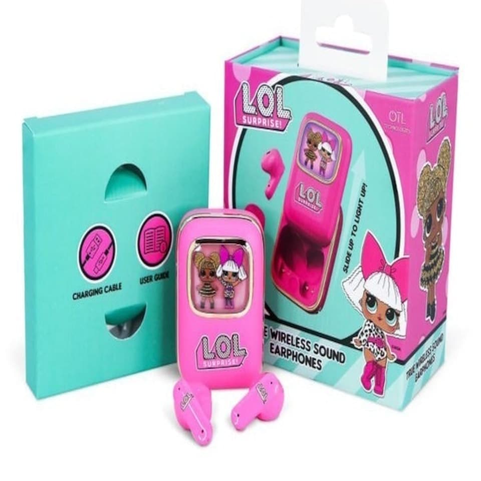 image 1 of OTL L.O.L Surprise! Slide Open TWS Earphones Pink