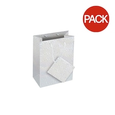 County Stationery Holographic Gift Bag (Pack of 12) - White - S
