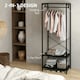 image 4 of HOMCOM Coat Rack, 2-in-1 Clothes Stand with Shoe Storage, Black