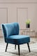 image 3 of Interiors by Premier Blue Velvet Chair, Curved Back Accent chair, Easy to Assemble Borg Chair, Comfy Office Chair