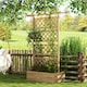 image 10 of Outsunny Wooden Trellis Planter, Raised Garden Bed for Climbing Plants, Natural