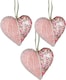 image 2 of 12cm Heart Baby Pink - 3Pcs Christmas Hanging Decorations