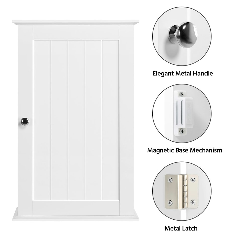 image 1 of Yaheetech Wall Mounted Cabinet with 3 Tiers